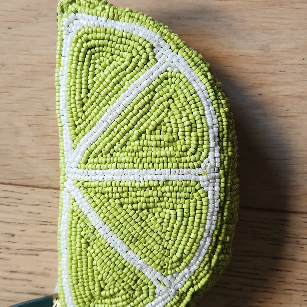 Beaded Lime Slice Pouch - Picture 2 of 9